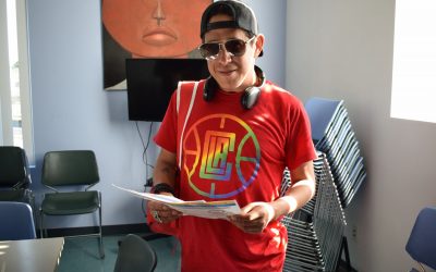 Mario Prepares to Cast His Vote at the Access Center Turned Polling Place